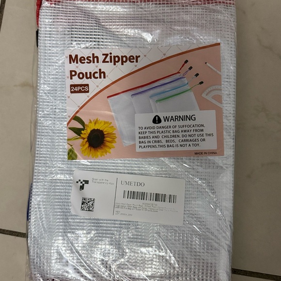 Multi-Color Mesh Zipper Pouch Set - Picture 2 of 6